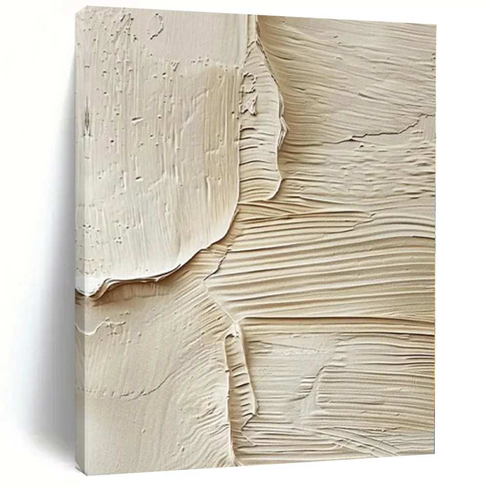 Beige Textured Abstract Canvas Artwork 4OH4V wall art